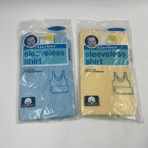 New 2x Vintage Gerber Baby Sleeveless Shirt Small 18 Lbs Rare 1987 NOS